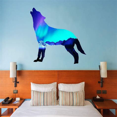 wolf wall art stickers|wolf base sticker.